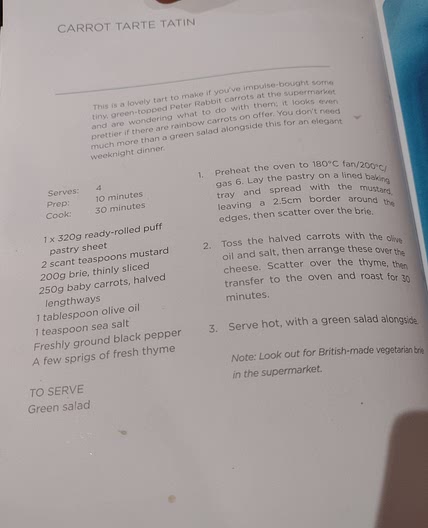 Carrot Tarte Tatin.