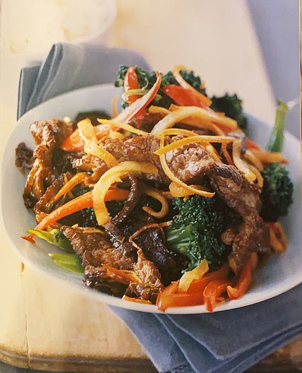 Orange beef with jicama