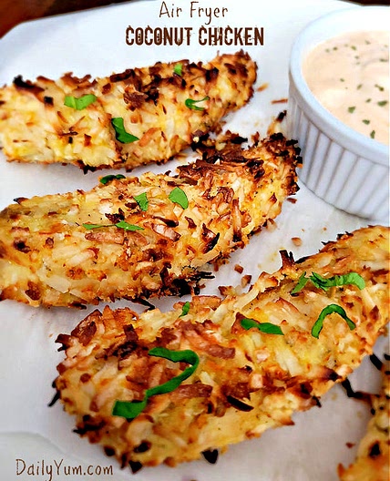 Air Fryer Coconut Chicken - Daily Yum