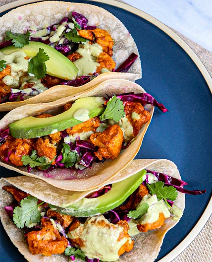 Delicious Vegan Buffalo Cauliflower Tacos!
