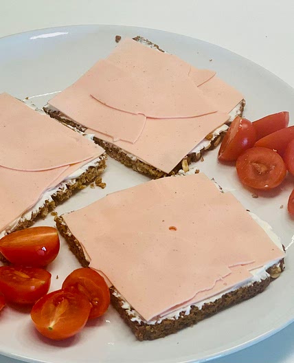 Cream cheese with veggie salami