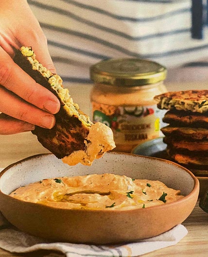 Zucchini & Goat Cheese Buckwheat Pancakes