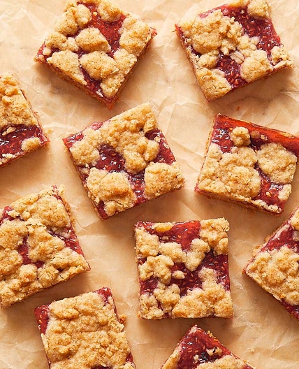 Raspberry Oat Crumble Bars
