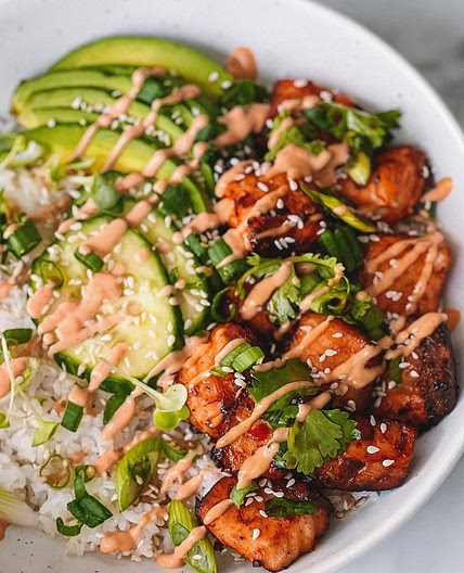 SPICY SALMON RICE BOWLS✨