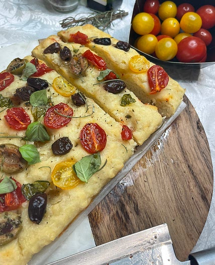 Olive & Cherry Tomato Focaccia