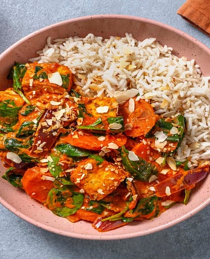 Tofu im Butter Chicken Style mit Spinat