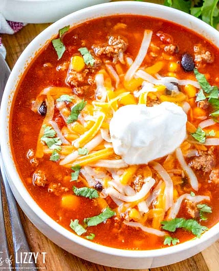 Beefy Mexican Rice Soup