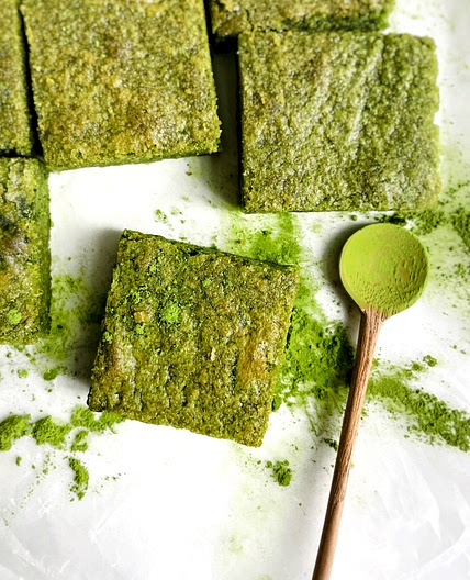 Chewy Matcha Blondies — the deeper living