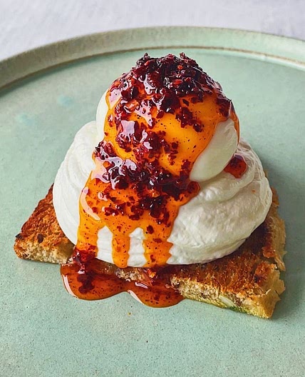 BREAKFAST TOAST: Çılbır (Turkish eggs) on toast