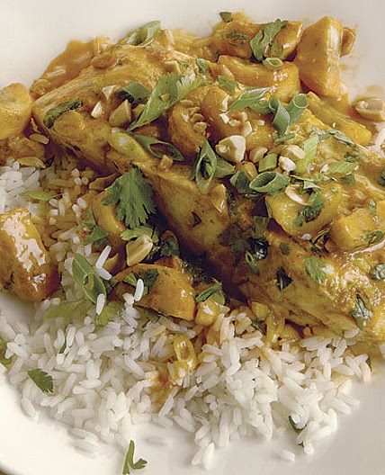 Thai-Style Halibut and Banana Curry with Peanuts