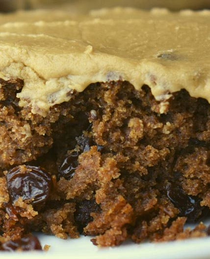 Old-Fashioned Boiled Raisin Cake with Brown Sugar Frosting