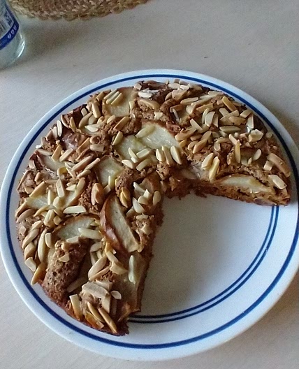 Vegan dessert with pears