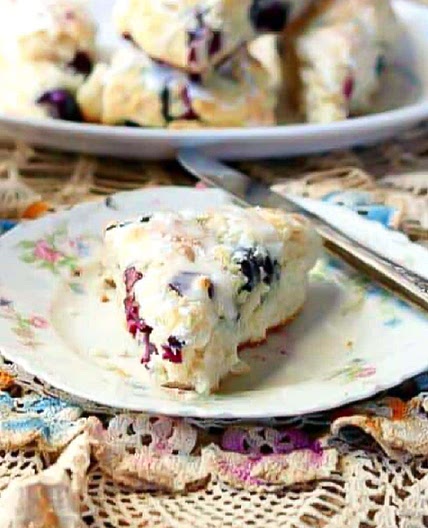 Glazed Lemon Blueberry Scones