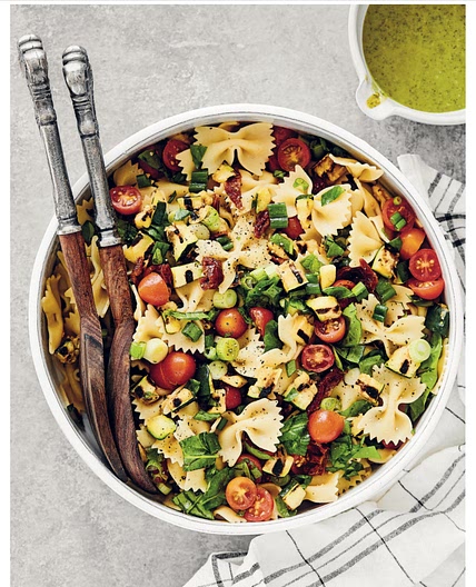 Summery Chimichurri Chickpea Pasta Salad