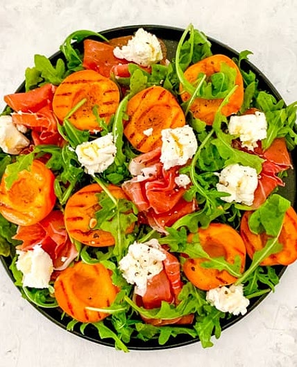 Grilled Apricot Salad with Prosciutto Crudo