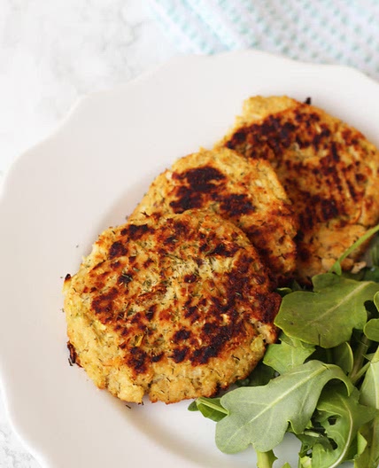 Salmon Patties with Salad Greens
