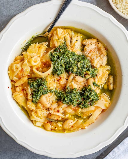 Pasta with Beans & Pesto