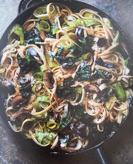 Cheesy Chard And Mushroom Alfredo