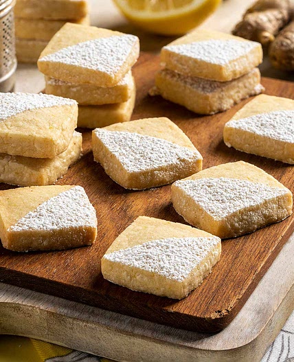 Lemon Ginger Shortbread Cookies