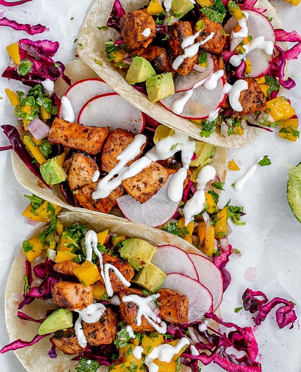 Salmon Tacos with Mango Salsa