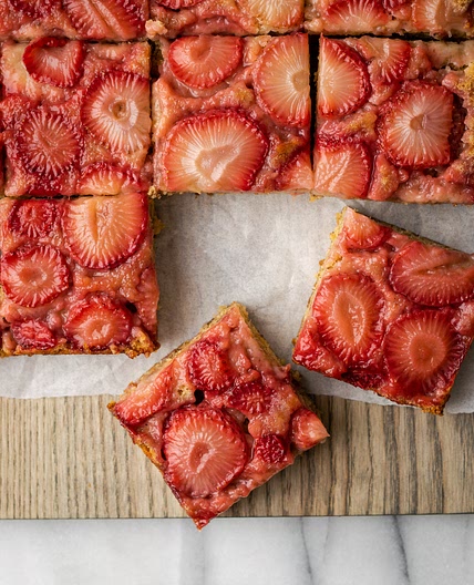 Gluten Free Strawberry Banana Upside Down Cake