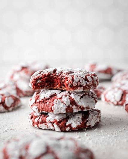 Gluten Free Red Velvet Crinkle Cookies