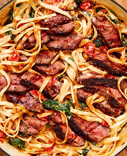 Creamy Steak Fettuccine 