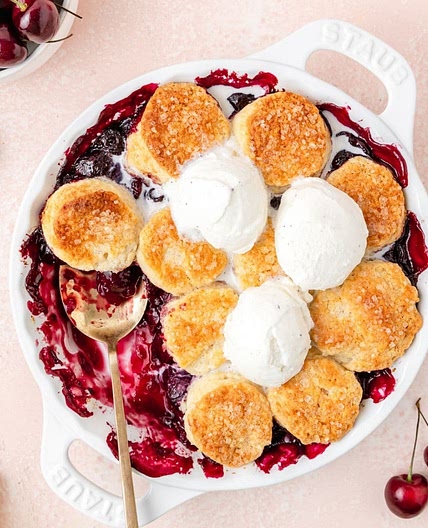 Cherry Cobbler with Biscuit Topping