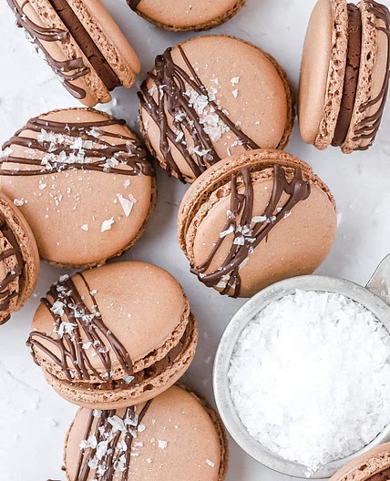 Dark Chocolate Sea Salt Macarons