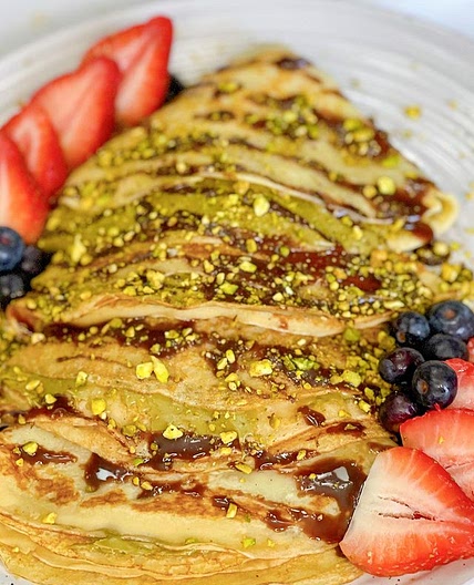 Pistachio crêpes