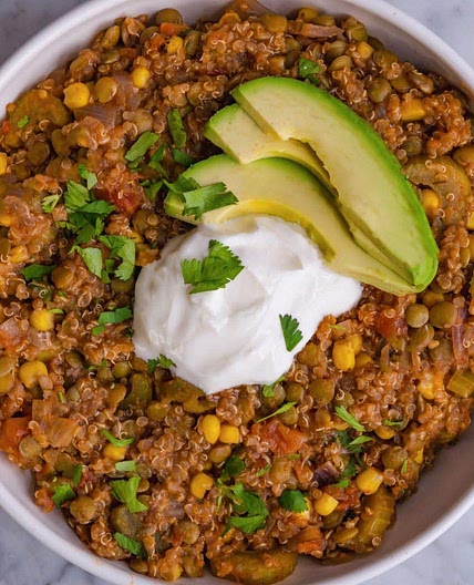 High-Protein Quinoa & Lentils Without Oil