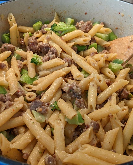 Parmesan Pasta w/ Italian Sausage and Veggie