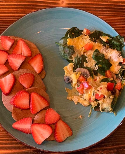 Pancakes and eggs 