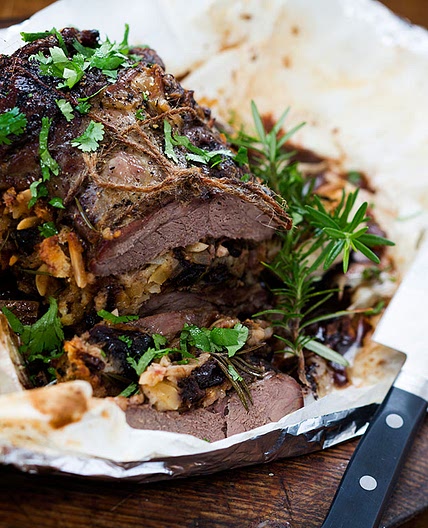 Recipe: Stuffed Leg of Lamb with Prunes and Almonds
