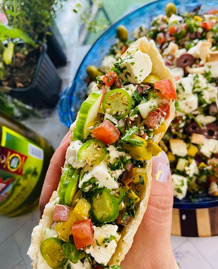 Mediterranean Salad in a Pita