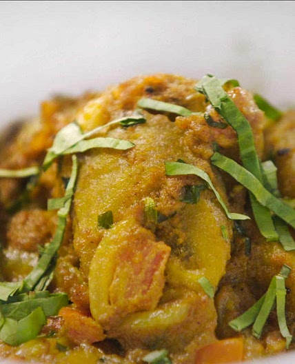 Green banana curry