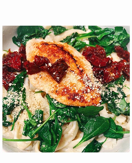 Tuscan Chicken Alfredo Fettuccine
