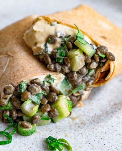 High-Protein Lentil Salad Wraps