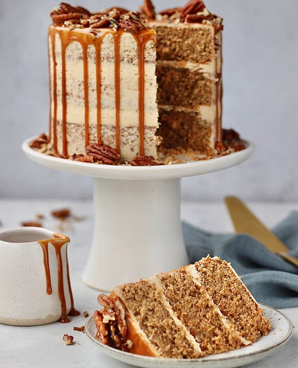 Coffee, Caramel & Pecan Cake