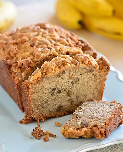 Banana Bread with Streusel-Nut Topping