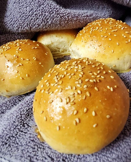 Fluffy burger buns