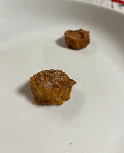 Fried banana and peanut butter bites