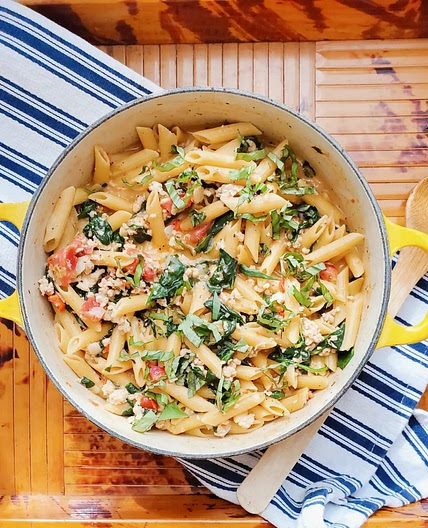 Turkey Penne with Spinach