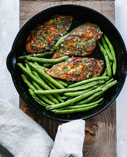 Chimichurri Chicken Green Beans Skillet