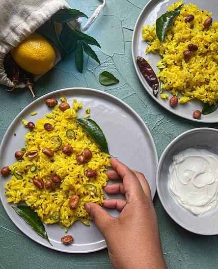 Lemon Rice with Ghee-Roasted Peanuts
