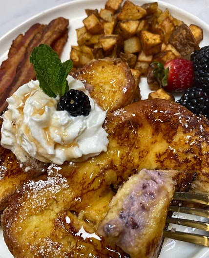 Ricotta and Blackberry Jam Stuffed French Toast 