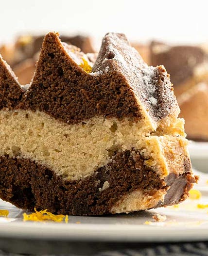 Vegan Chocolate Cake with Orange Swirl