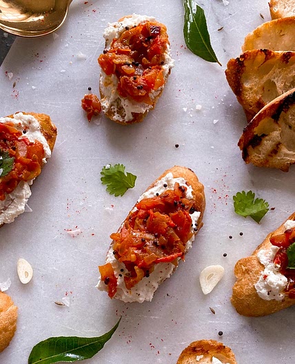 Tomato Chutney Bruschetta