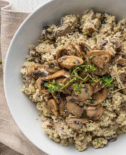 Cauliflower Rice Risotto with Mushrooms