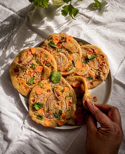 Sourdough Uttapam (Savory South Indian Pancakes)